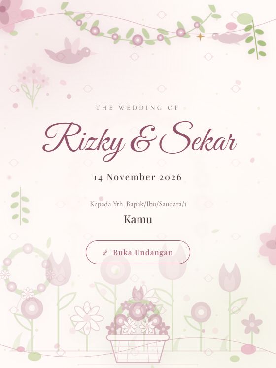 Tampilan undangan pernikahan digital di layar tablet