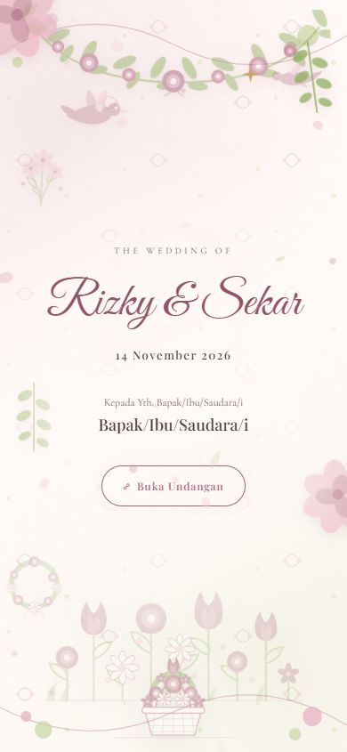 Tampilan undangan pernikahan digital di layar ponsel