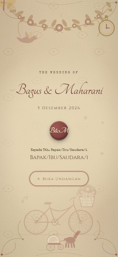 Pratinjau template undangan Vintage