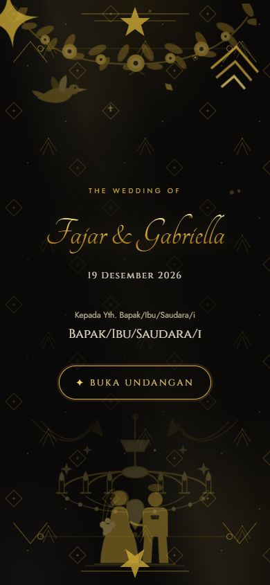 Pratinjau template undangan Luxury Gold &mdash; Dark & Glamorous — black & gold foil