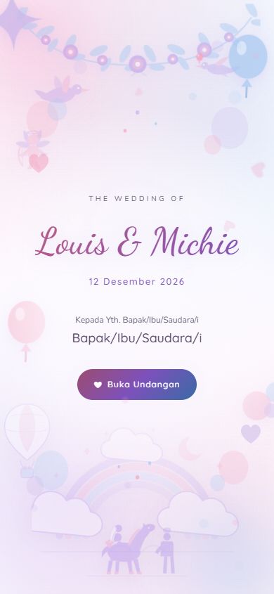 Pratinjau template undangan Pastel Dreamy &mdash; Soft Gradient — playful & romantic