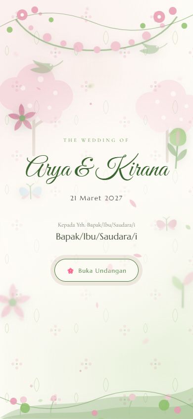 Pratinjau template undangan Spring