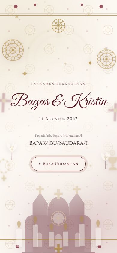 Pratinjau template undangan Katolik