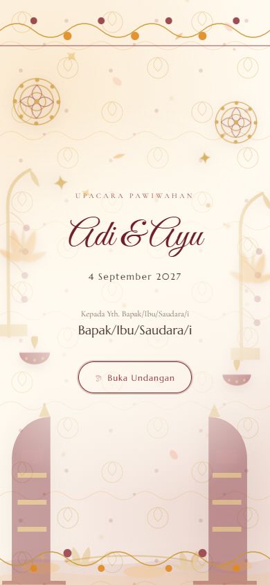 Pratinjau template undangan Hindu &mdash; Saffron & Maroon — upacara pawiwahan