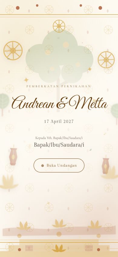 Pratinjau template undangan Buddha &mdash; Lotus & Gold — pemberkatan di vihara