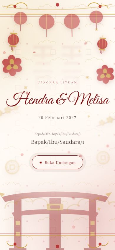 Pratinjau template undangan Konghucu &mdash; Red & Gold — upacara Liyuan