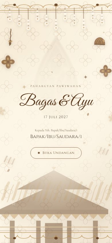 Pratinjau template undangan Adat Jawa