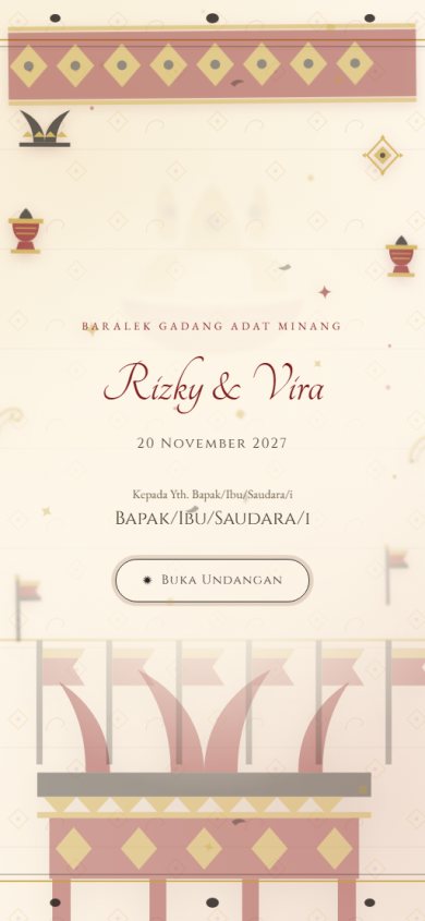 Pratinjau template undangan Adat Padang &mdash; Rumah Gadang & Suntiang — baralek gadang