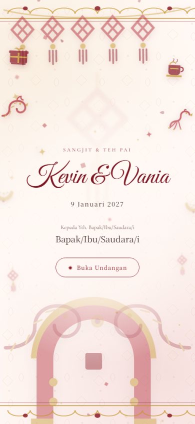 Pratinjau template undangan Adat Tionghoa &mdash; Naga & Phoenix — sangjit dan teh pai